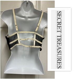 Secret Treasures Black V Neck Lace Bralette